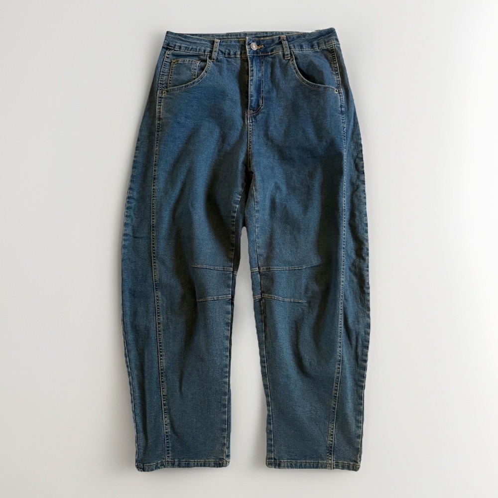 Womens Barrel Fit High Rise Jeans Sz 30x26 L Baggy Denim Streetwear Grunge Punk